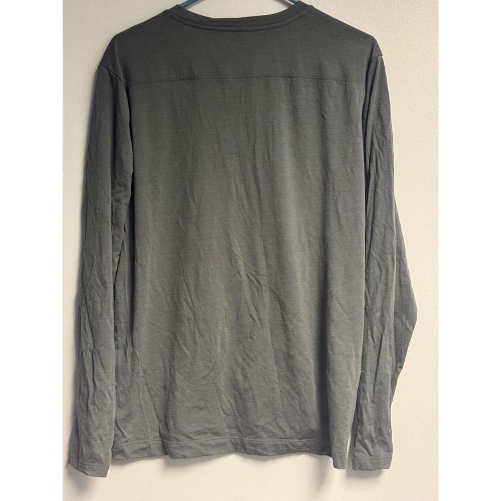 Rhone Trek Henley Long Sleeve Shirt Mens XL Gray Activewear Merino Wool Blend - Picture 3 of 12